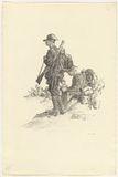 Artist: Dyson, Will. | Title: Reinforcements, between Igaree Corner and Lagnicourt. | Date: 1918 | Technique: lithograph, printed in black ink, from one stone