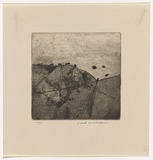 Artist: WILLIAMS, Fred | Title: Hill at Colo Vale | Date: 1958-59 | Technique: aquatint, engraving, drypoint and flat biting, printed in black ink, from one copper plate | Copyright: © Fred Williams Estate