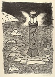 Artist: Bowen, Dean. | Title: Lighthouse | Date: 1988 | Technique: lithograph, printed in colour, from two stones (yellow and black)