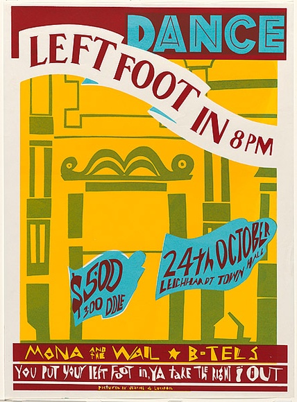 Artist: UNKNOWN | Title: Dance: Left foot in 8 pm | Date: 1980 | Technique: screenprint, printed in colour, from three stencils