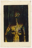 Artist: HANRAHAN, Barbara | Title: Male figure | Date: 1964 | Technique: woodcut, printed in colour, from three blocks