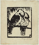Artist: PRESTON, Margaret | Title: Kookaburras | Date: 1923 | Technique: woodcut, printed in black ink, from one block | Copyright: © Margaret Preston. Licensed by VISCOPY, Australia