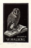 Artist: LINDSAY, Lionel | Title: Bookplate: W. Halberg | Date: 1933 | Technique: wood-engraving, printed in black ink, from one block | Copyright: Courtesy of the National Library of Australia