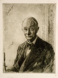 Artist: Bull, Norma C. | Title: John Masefield. | Date: 1934 | Technique: etching, aquatint and burnishing, printed in black ink with plate-tone, from one plate