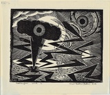 Artist: Hawkins, Weaver. | Title: Possible future. | Date: 1962 | Technique: linocut, printed in black ink, from one block | Copyright: The Estate of H.F Weaver Hawkins