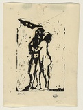 Artist: WILLIAMS, Fred | Title: Adam and Eve | Date: c.1959 | Technique: linocut, printed in black ink, from one block | Copyright: © Fred Williams Estate