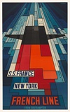 Artist: Bainbridge, John. | Title: Poster: French Line from Southampton: S.S. France to New York. | Date: (1968) | Technique: photo-lithograph
