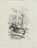 Artist: GILL, S.T. | Title: The newly arrived, inquiring. | Date: 1852 | Technique: lithograph, printed in black ink, from one stone