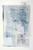 Artist: Peyser, Ruth. | Title: not titled | Date: 1977 | Technique: lithograph, printed in colour, from multiple plates; light blue pencil and collage of linen and paper