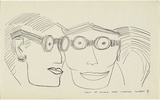 Artist: Burns, Peter. | Title: Group of young men wearing glasses. | Date: c.1950s | Technique: photocopy, printed in black ink | Copyright: © Peter Burns