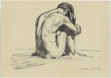 Artist: Dyson, Will. | Title: (Seated female nude). | Date: 1929 | Technique: lithograph, printed in black ink, from one paper plate