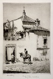 Artist: LINDSAY, Lionel | Title: Bread and oil, Jerez de los Caballero, Spain | Date: 1929 | Technique: etching, printed in warm black ink with plate-tone, from one plate | Copyright: Courtesy of the National Library of Australia