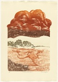 Artist: GRIFFITH, Pamela | Title: The Great Red Kangaroo | Date: 1988 | Technique: softground-etching, aquatint and open bite, printed in colour, from two shaped copper plates (jigsaw technique) | Copyright: © Pamela Griffith