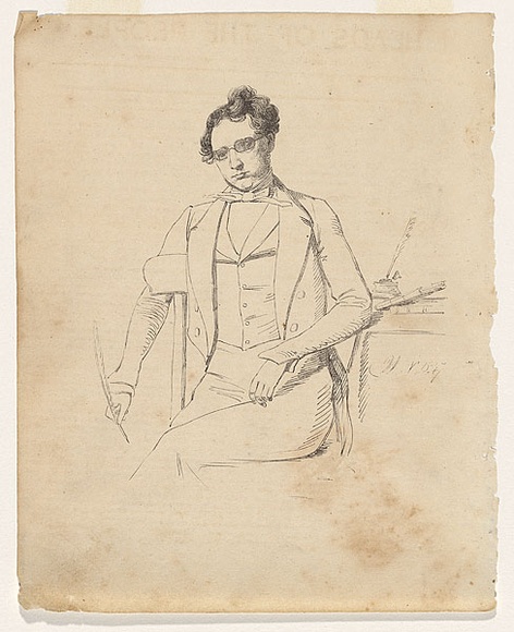 Artist: Nicholas, William. | Title: The poet (Samuel Prout Hill). | Date: 1847 | Technique: pen-lithograph, printed in black ink, from one zinc plate