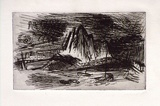 Artist: Barwell, Geoff. | Title: (Red bluff). | Date: c.1953 | Technique: etching and drypoint printed in black ink with plate-tone, from one plate