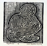 Artist: Hawkins, Weaver. | Title: Opposite one | Date: 1963 | Technique: linocut, printed in black ink, from one block | Copyright: The Estate of H.F Weaver Hawkins