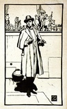 Artist: Waller, M. Napier. | Title: The man in black. | Date: 1925 | Technique: linocut, printed in black ink, from one block