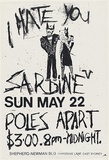 Artist: Yates, Jill. | Title: Poster: I hate you sardine Sun May 22 Poles Apart | Date: 1985 | Technique: screenprint, printed in colour, from multiple stencils | Copyright: © Hugh Ramage