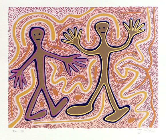 Artist: Pike, Jimmy. | Title: Kurntumaru and Parnaparnti | Date: 1987 | Technique: screenprint, printed in colour, from multiple stencils
