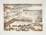 Artist: Courier, Jack. | Title: Mousehole Harbour, Cornwall. | Date: c.1955 | Technique: lithograph, printed in colour, from multiple stones [or plates]