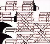 Artist: Ramsden, Mel. | Title: Fasces. Part II (mosaic of postcards) | Date: 1977 | Technique: lithograph, printed in black ink, from one stone [or plate]