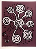 Title: Central Australian Aboriginal ground painting.. | Date: c.1970 | Technique: screenprint, printed in colour, from two stencils