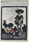 Artist: Leason, Percy. | Title: Feeding the chickens | Date: (c.1919) | Technique: scraper board drawing | Copyright: Permission granted in memory of Percy Leason