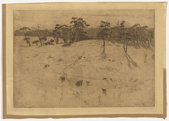 Title: Lambing time | Date: 1913 | Technique: etching, printed in black ink, wiped highlights, from one plate