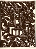 Artist: Komis, Van. | Title: Gateway II | Date: 1989 | Technique: linocut, printed in black ink, from one block
