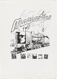 Artist: WORSTEAD, Paul | Title: Magnetics - 'Death from above' | Date: 1982 | Technique: screenprint, printed in black ink, from one stencil | Copyright: This work appears on screen courtesy of the artist