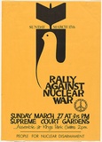Title: Rally against nuclear war | Date: 1980s | Technique: screenprint, printed in black ink, from one stencil