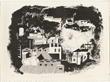Artist: White, Susan Dorothea. | Title: Evening: factory valley, no.2 | Date: 1978 | Technique: crayon-lithograph, printed in black ink, from one stone