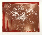 Artist: Moore, Mary. | Title: not titled | Date: 1977 | Technique: aquatint printed in red ink, from one zinc plate | Copyright: © Mary Moore