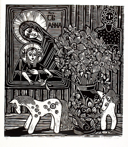 Artist: BOT, G.W. | Title: Natasha. | Date: 1988 | Technique: linocut, printed in black ink, from one block | Copyright: © G.W. Bot