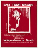 Artist: EARTHWORKS POSTER COLLECTIVE | Title: East Timor speaks! | Date: 1976 | Technique: screenprint, printed in red ink, from one stencil