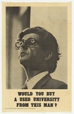 Artist: UNKNOWN | Title: Would you buy a used university from this man? | Date: (1970s) | Technique: offset-lithograph, printed in black ink