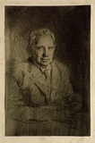 Artist: Bull, Norma C. | Title: (Portrait of a man). | Date: c.1934 | Technique: etching, printed in black ink, from one plate