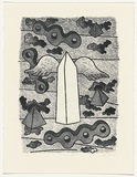 Artist: Bowen, Dean. | Title: Winged obelisk | Date: 1988 | Technique: lithograph, printed in black ink, from one stone