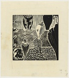Artist: WORSTEAD, Paul | Title: Drops. | Date: 1971 | Technique: linocut, printed in black ink, from one block | Copyright: This work appears on screen courtesy of the artist