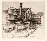 Artist: Scott, Eric. | Title: Fisherman's hut | Date: c.1938 | Technique: etching, printed in black ink, from one plate