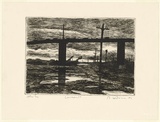 Artist: AMOR, Rick | Title: Lorimer Street | Date: 2001, July | Technique: etching, printed in black ink, from one plate | Copyright: Image reproduced courtesy the artist and Niagara Galleries, Melbourne