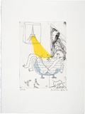 Artist: Allen, Davida | Title: This is not an old, long, colonial bath | Date: 1991, July - September | Technique: etching, printed in black ink, from one plate; hand-coloured