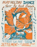 Artist: WORSTEAD, Paul | Title: May Holiday Dance - Two big Rock Bands. | Date: 1976 | Technique: screenprint, printed in colour, from two stencils, | Copyright: This work appears on screen courtesy of the artist