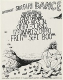 Artist: WORSTEAD, Paul | Title: Settlement Surfari Dance: light show - Refreshments - with Ash Jay and The Great Dividing Band | Date: 1976 | Technique: screenprint, printed in colour, from multiple stencils | Copyright: This work appears on screen courtesy of the artist