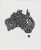 Artist: WORSTEAD, Paul | Title: not titled [Map of Australia] | Date: 1983 | Technique: screenprint, printed in black ink, from one stencil | Copyright: This work appears on screen courtesy of the artist