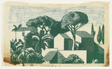 Artist: Thorpe, Lesbia. | Title: Landscape | Technique: linocut and woodcut, printed in colour, from two blocks
