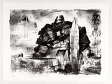 Artist: KING, Grahame | Title: Pioneer's grave, Northern Territory. | Date: 1988 | Technique: lithograph, printed in black ink, from one stone [or plate]