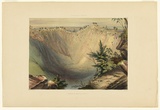 Artist: Angas, George French. | Title: Crater of Mount Schanck. | Date: 1846-47 | Technique: lithograph, printed in colour, from multiple stones; varnish highlights by brush