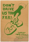 Artist: UNKNOWN | Title: Don't drive us too far! | Date: (1971) | Technique: screenprint, printed in green ink, from one screen