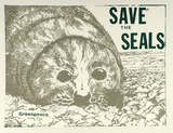 Artist: UNKNOWN | Title: Save the seals. Greenpeace. | Date: 1978 | Technique: screenprint, printed in colour, from two stencils